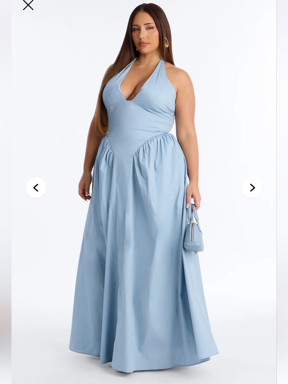 Fashion Nova NWTs Maisie Drop Waist Poplin Maxi Dress